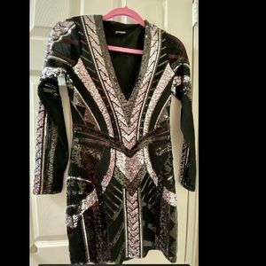 Black Express Sequined Dress